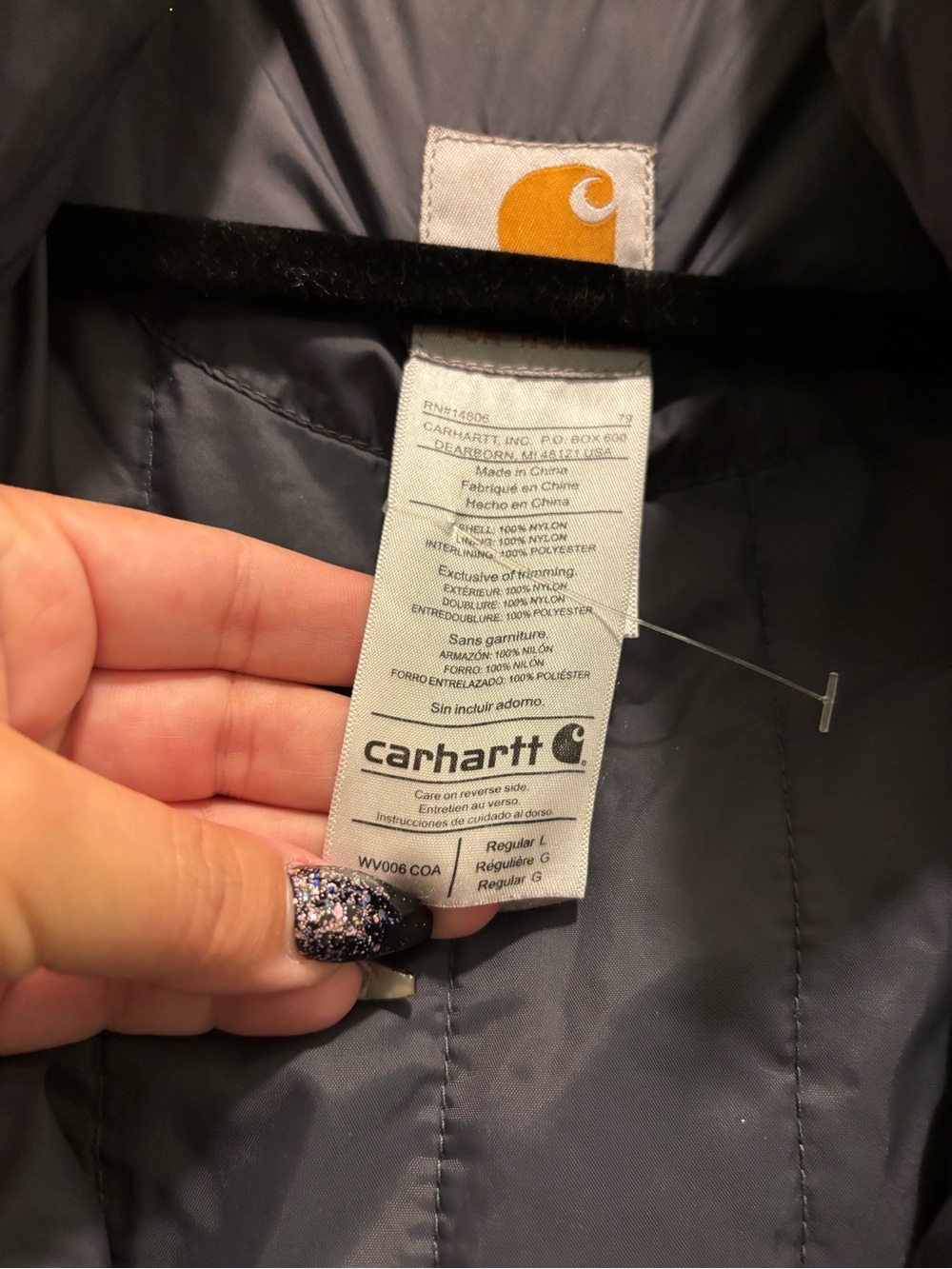Carhartt Vest in Dark Gray Blue with Logo Tag - Picture 2 of 3